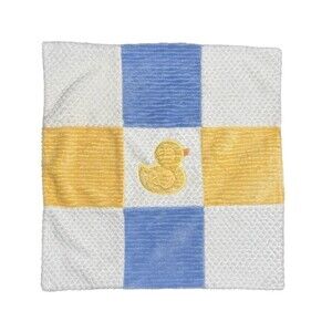 Vintage Carter s Duckie Baby Blanket Yellow Blue 15x15